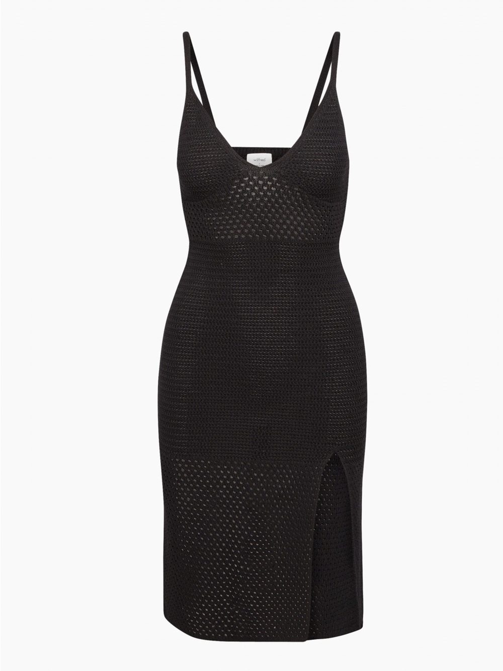 Wilfred Black Knit V-Neck Slip Dress